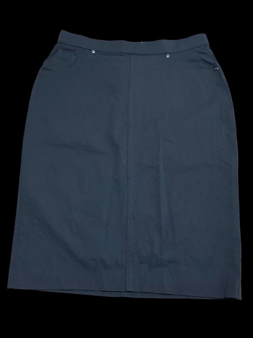 Black Pull On Pencil Skirt